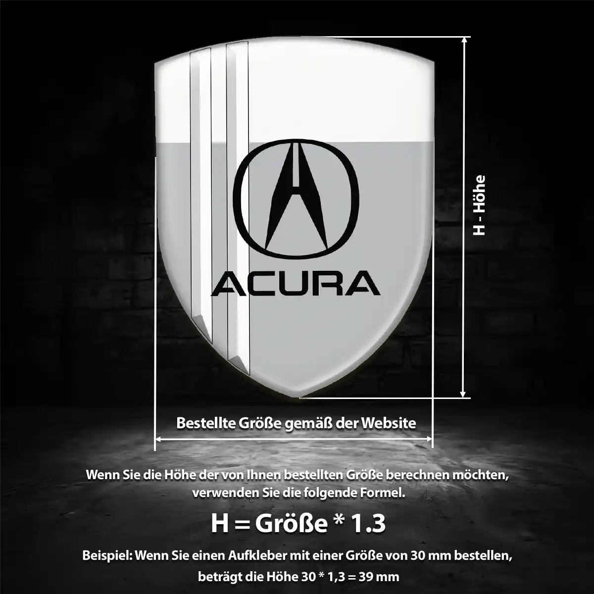 Acura Aufkleber 3D Gel Wappen Auto Premiumqualität