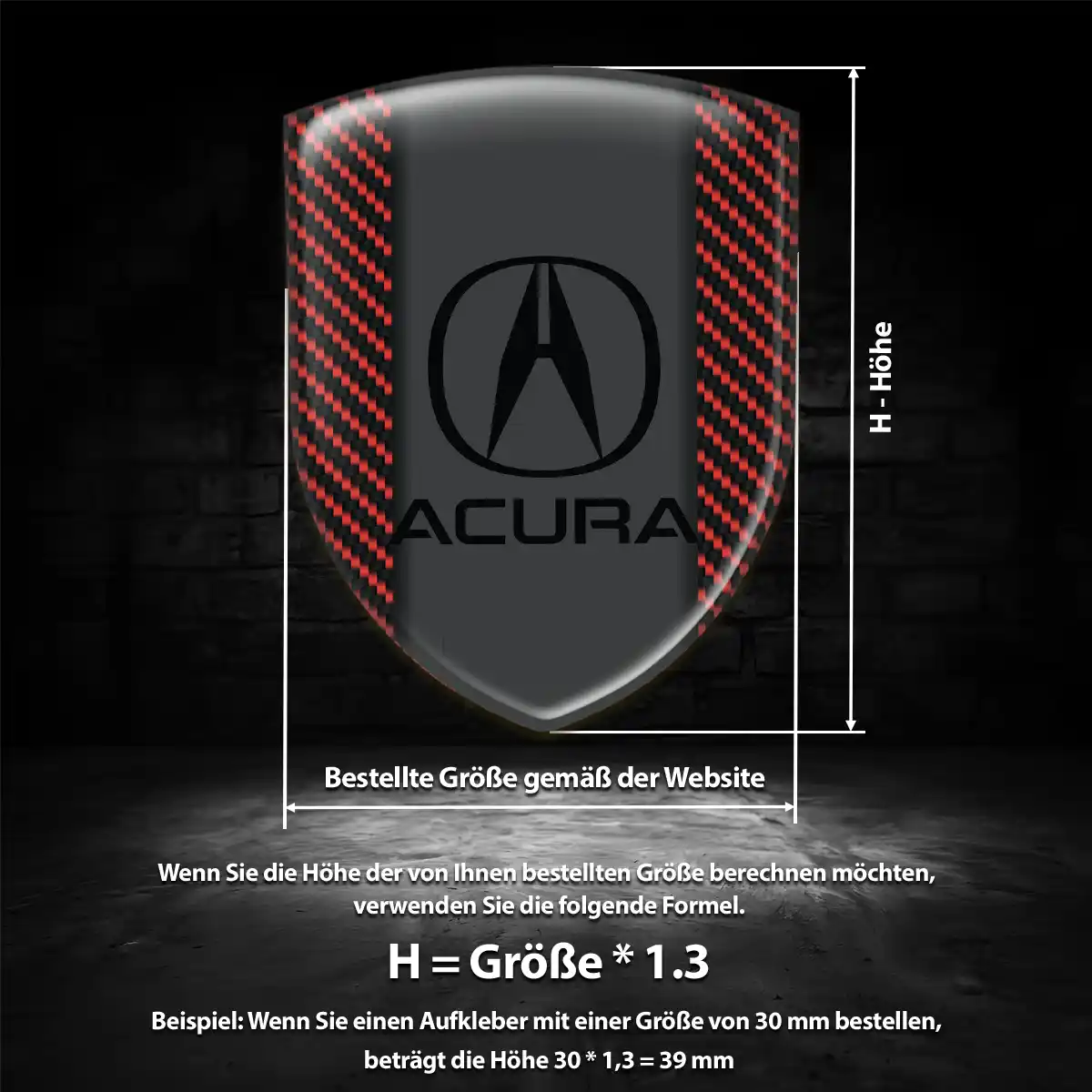Acura Aufkleber 3D Gel Wappen Exterieurdesign