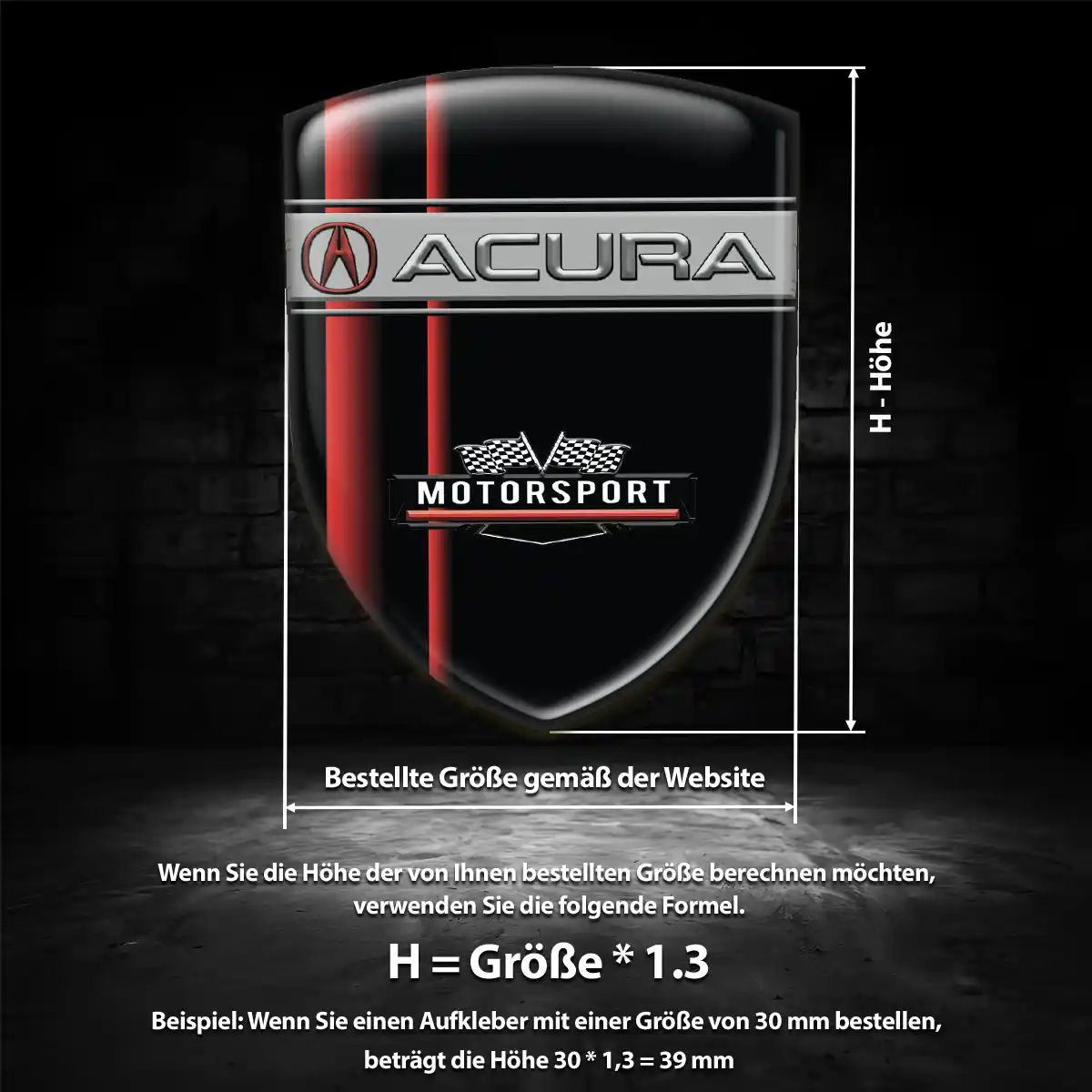 Acura Aufkleber 3D Gel Wappen Hohe Qualität