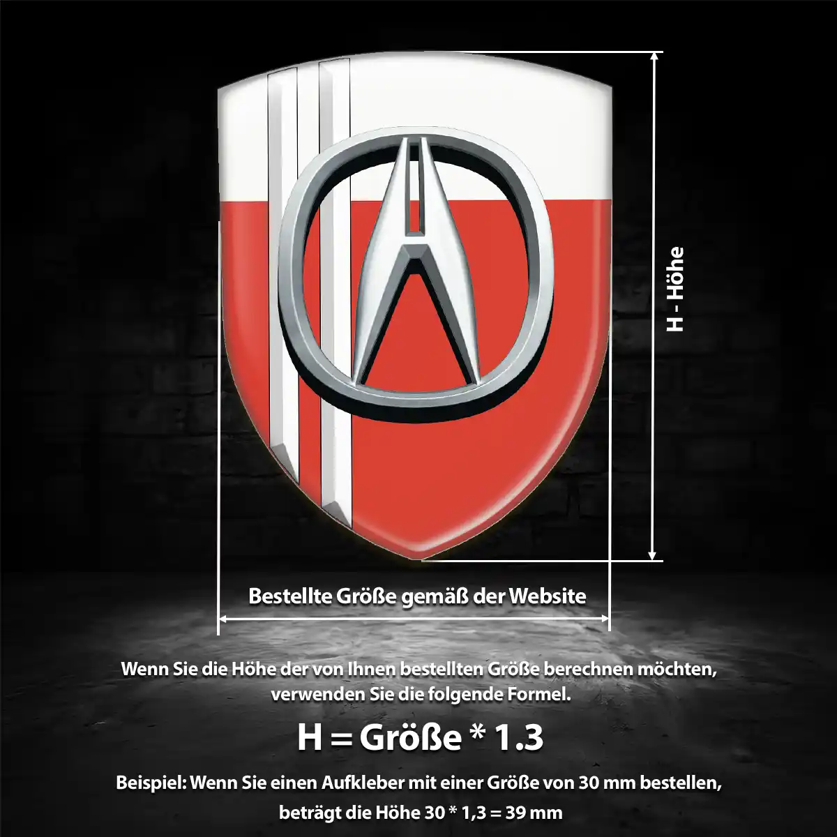 Acura Aufkleber 3D Gel Wappen Limitierte Auflage