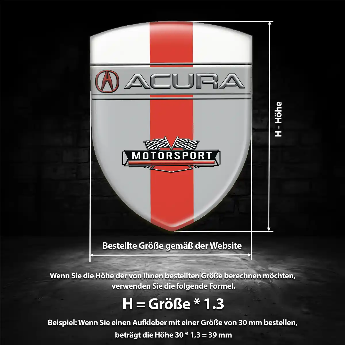 Acura Aufkleber 3D Gel Wappen Premium-Edition