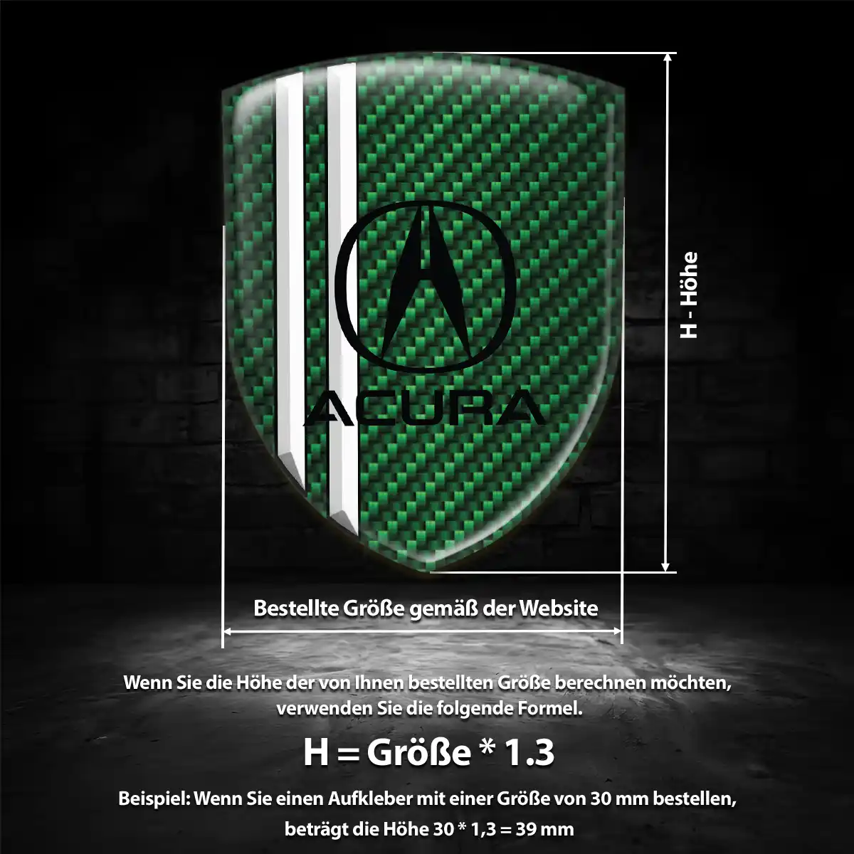 Acura Aufkleber 3D Gel Wappen Stilvolles Design
