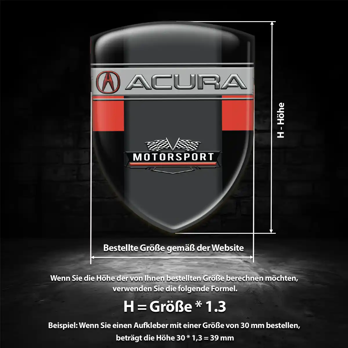 Acura Aufkleber 3D Gel Wappen Tuningfahrzeug