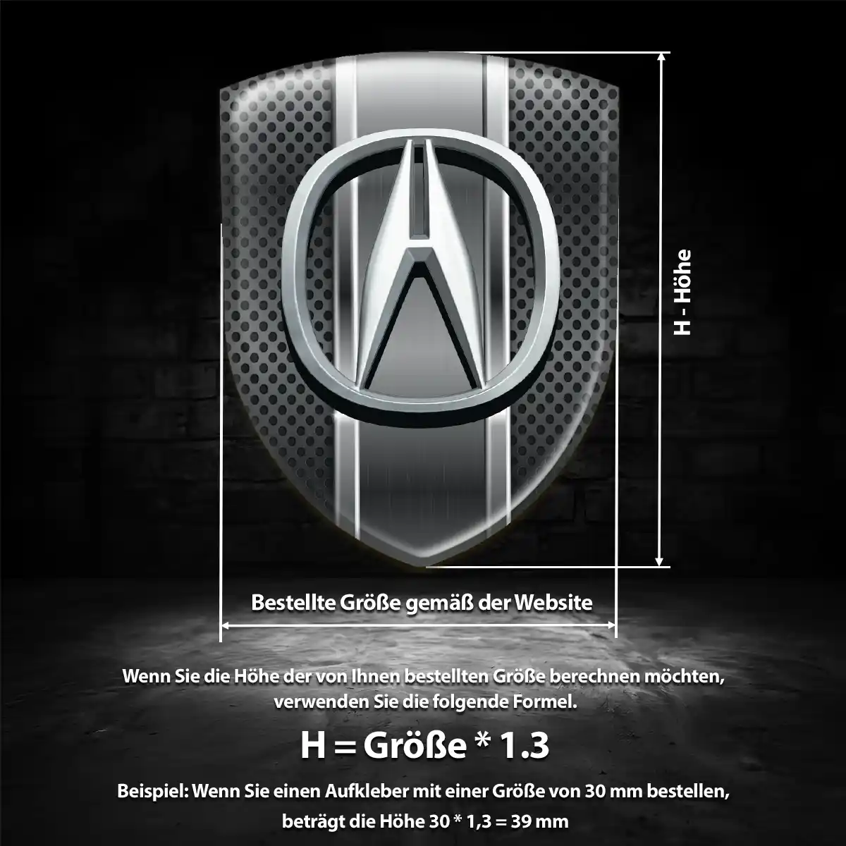 Acura Aufkleber Emblem Interieurdesign