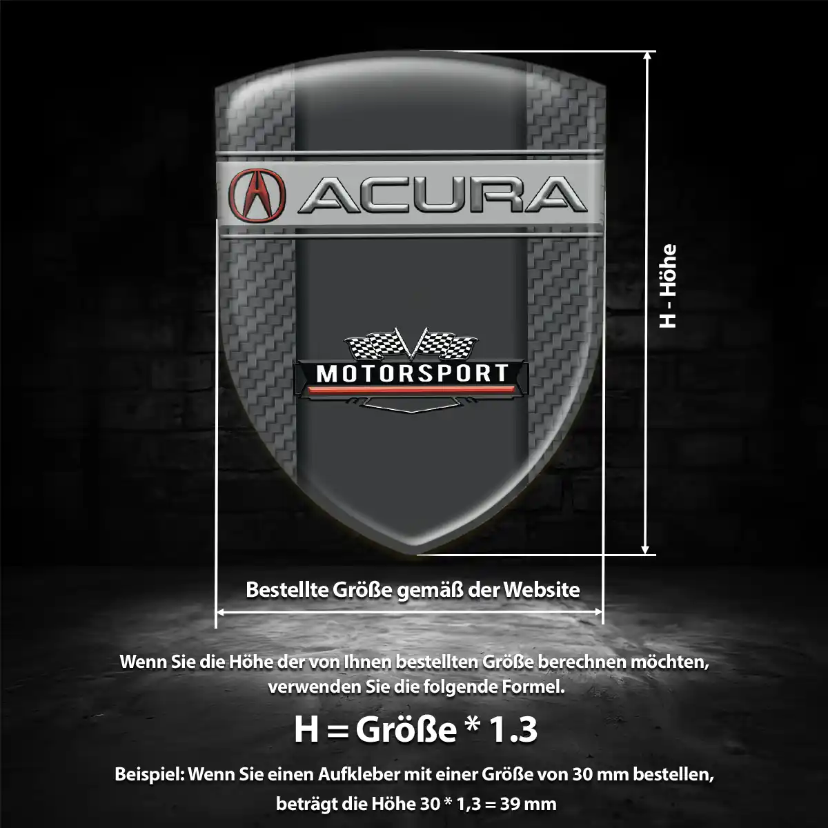 Acura Aufkleber Emblem Limitierte Auflage