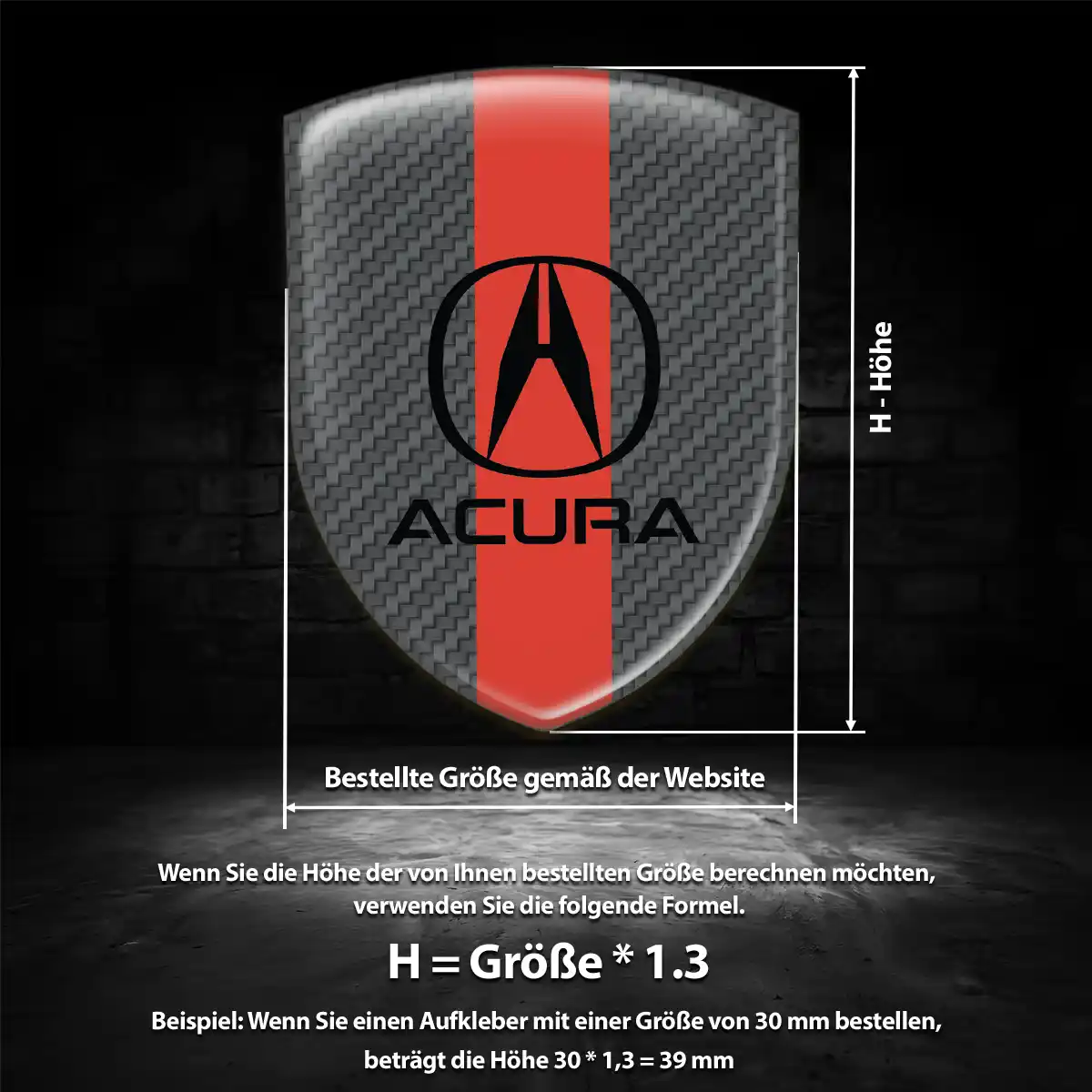 Acura Aufkleber Emblem Stilvolles Design