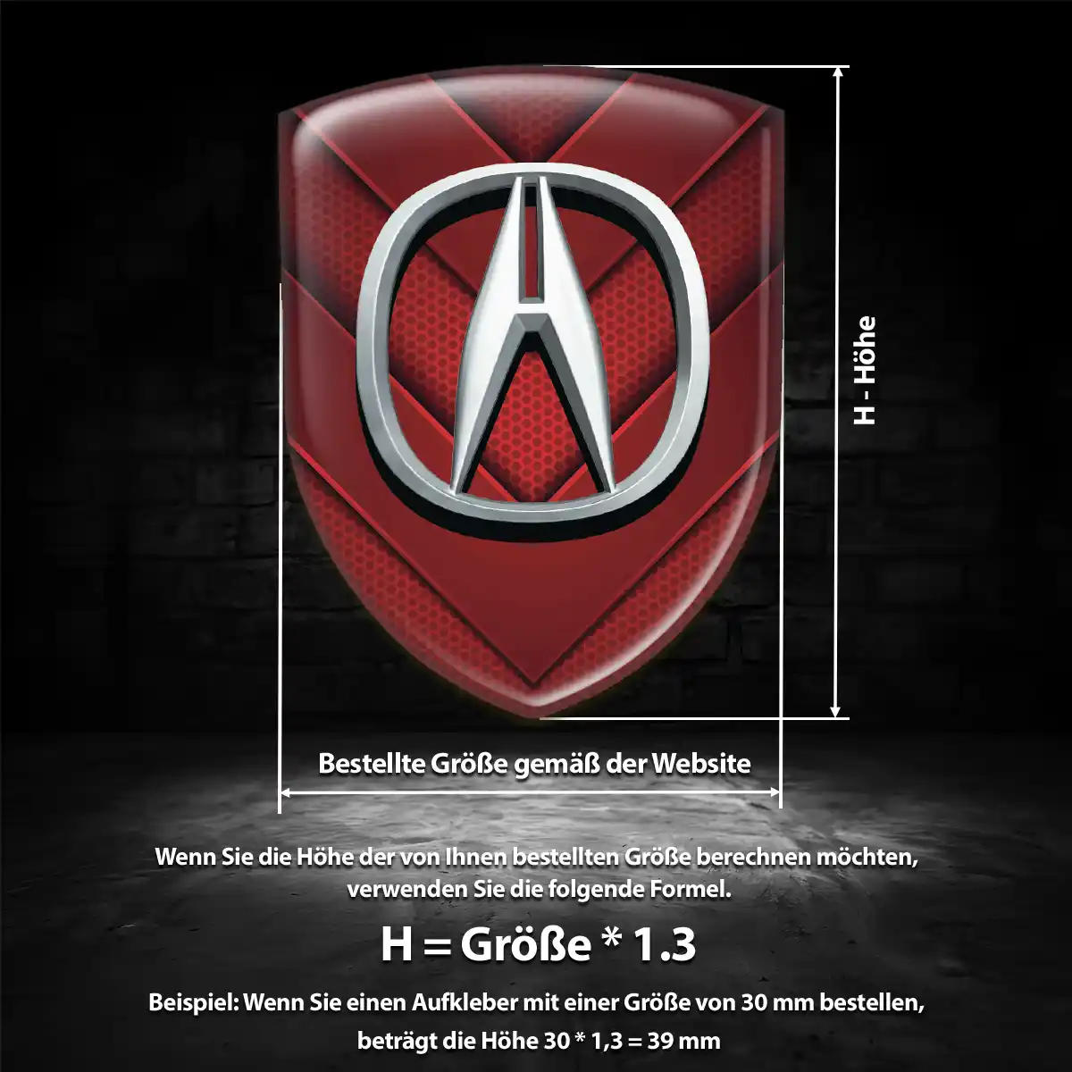 Acura Aufkleber Emblem Wappen Auto Premium-Edition