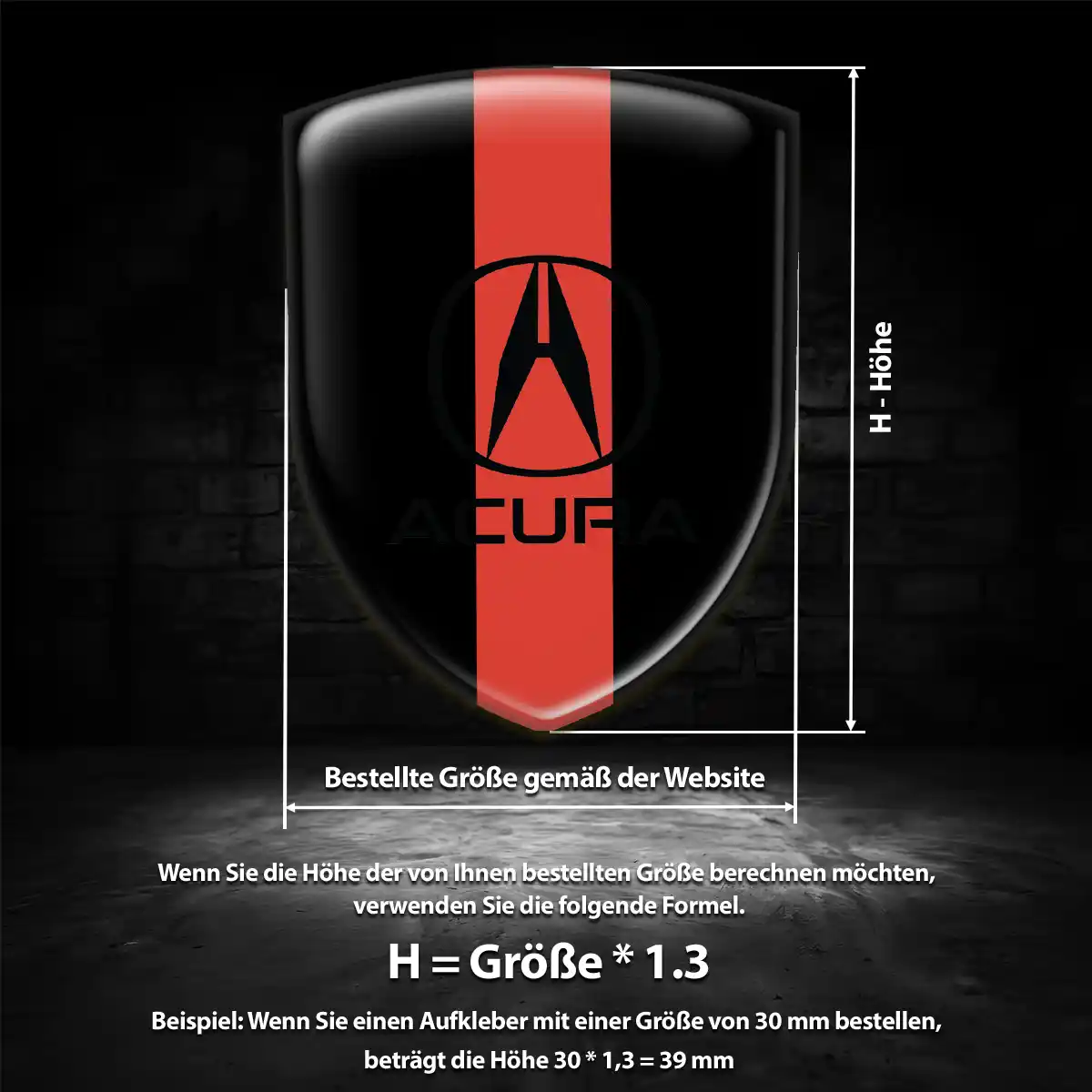 Acura Aufkleber Emblem Wappen Exterieurdesign
