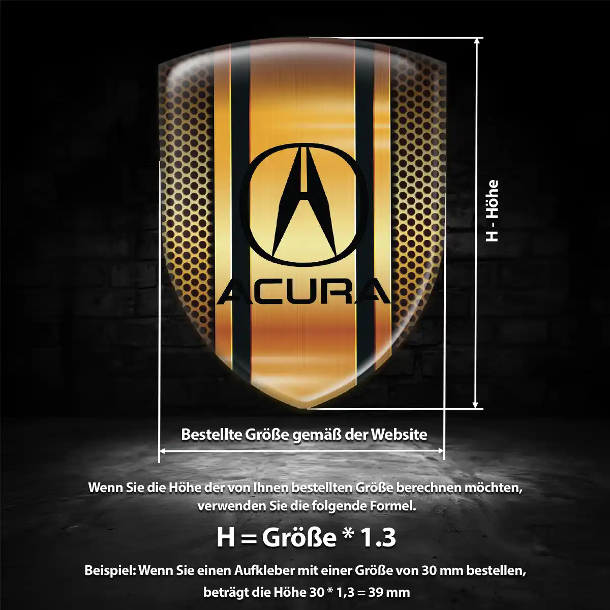 Acura Aufkleber Emblem Wappen Interieurdesign