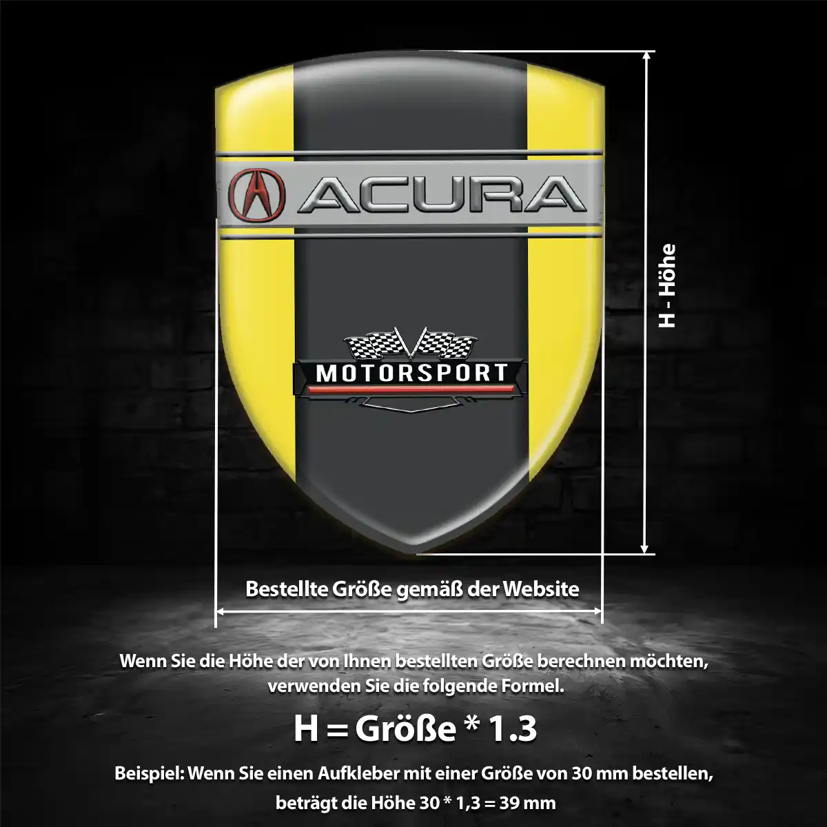 Acura Aufkleber Emblem Wappen Luxus-Edition