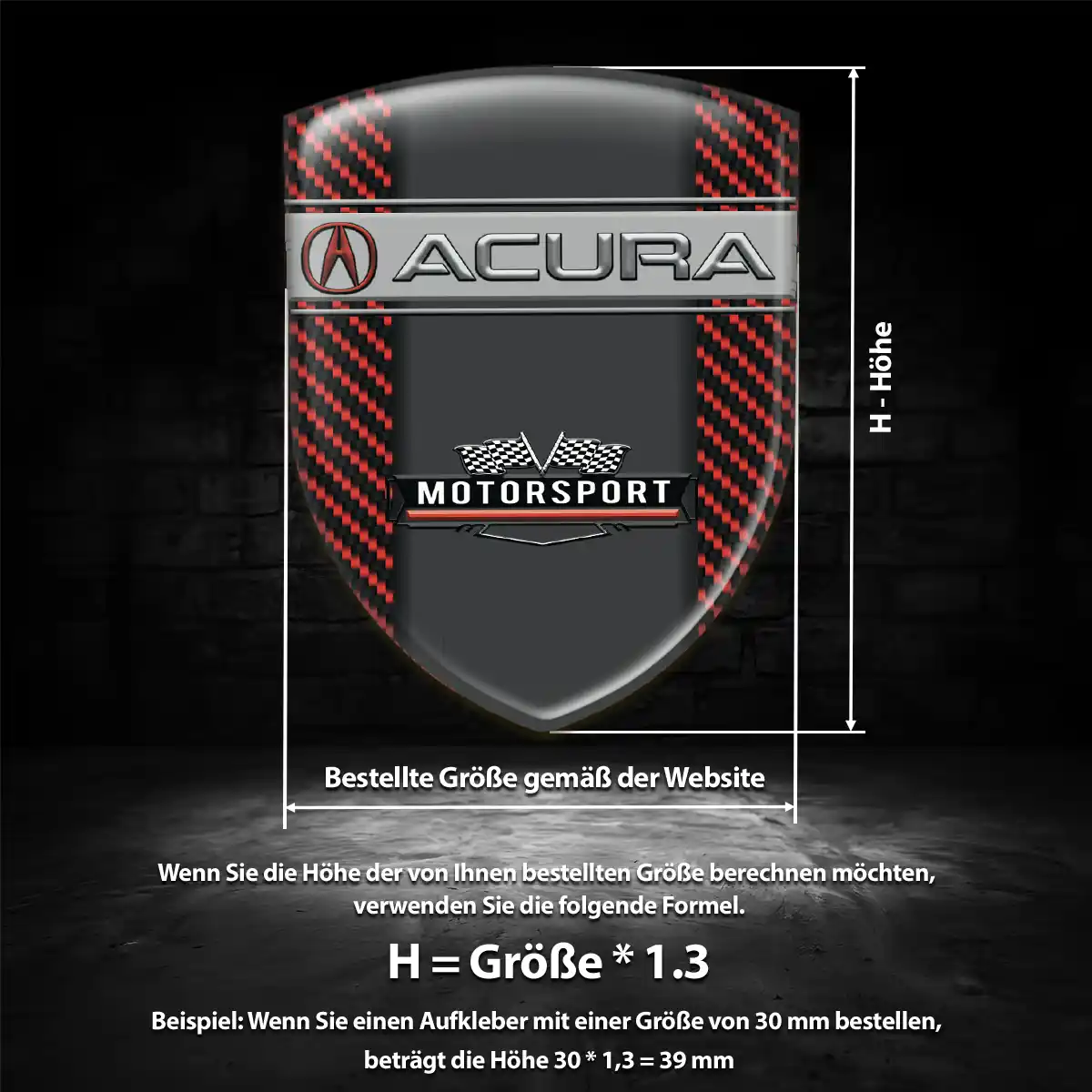 Acura Aufkleber Emblem Wappen Premiumqualität