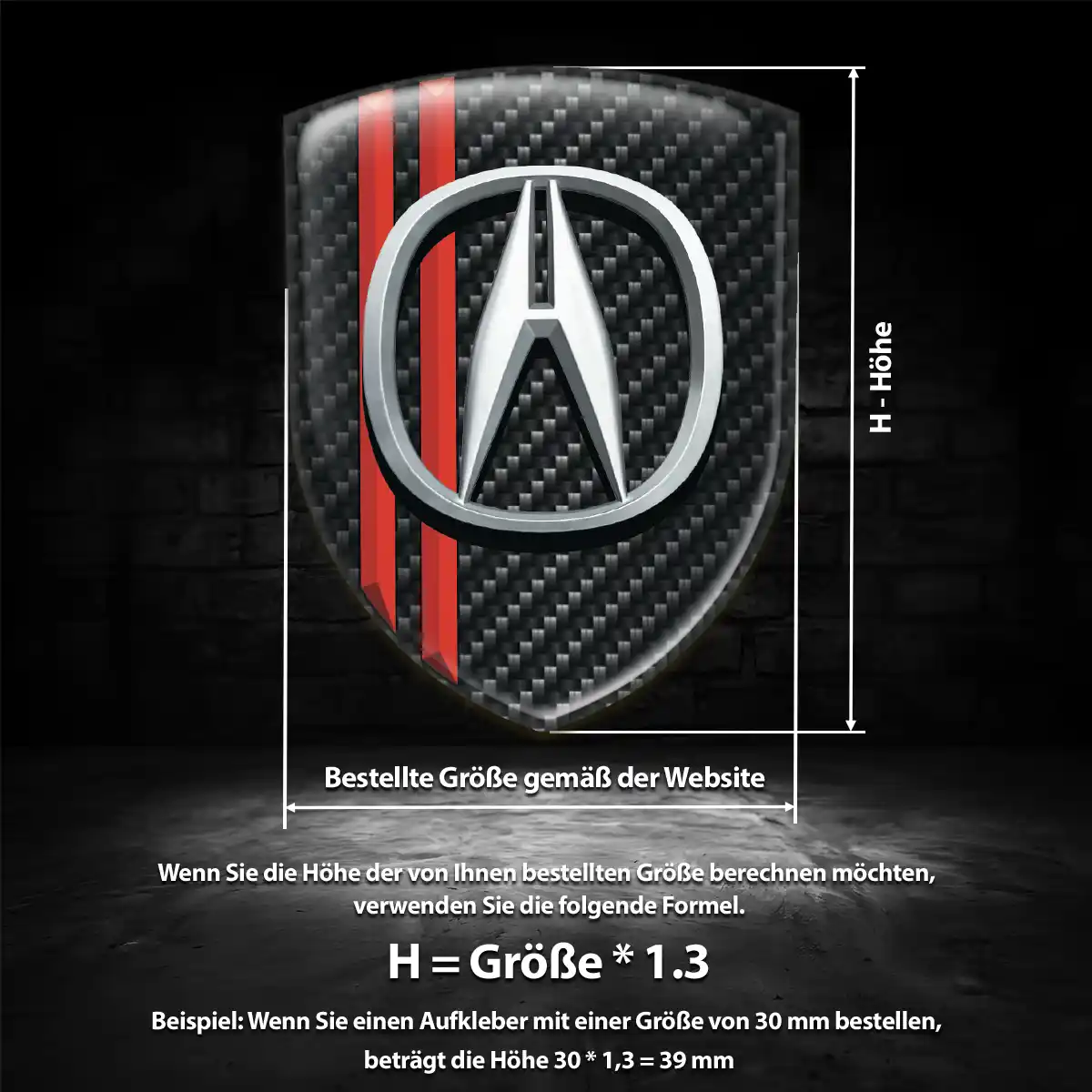 Acura Aufkleber Emblem Wappen Stilvolles Design
