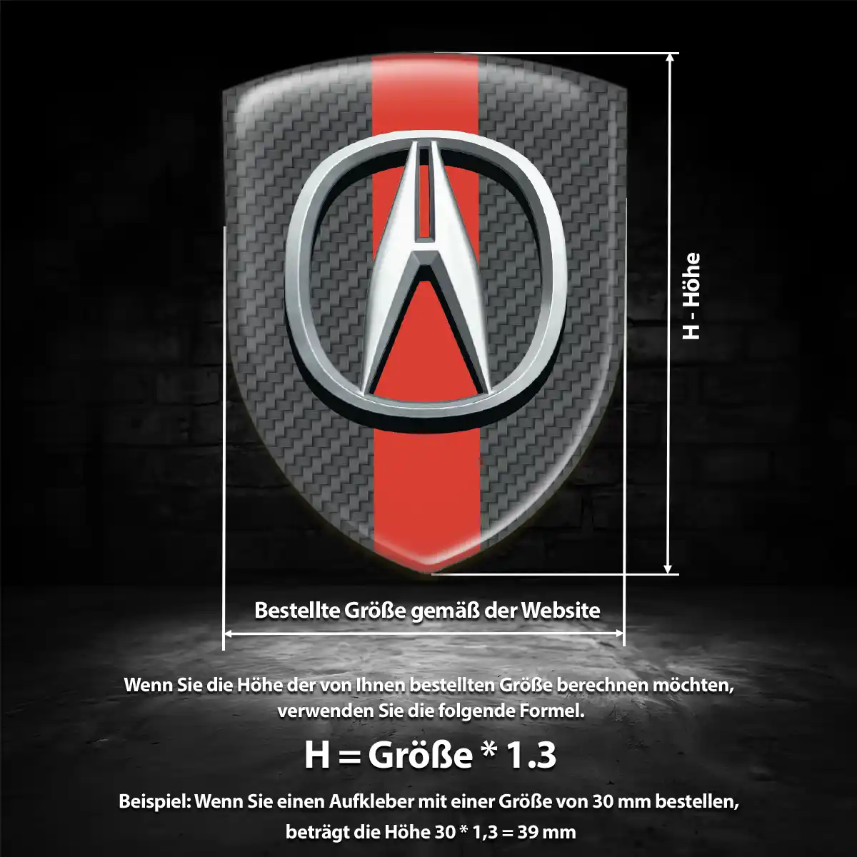 Acura Aufkleber Emblem Wappen Tuningfahrzeug