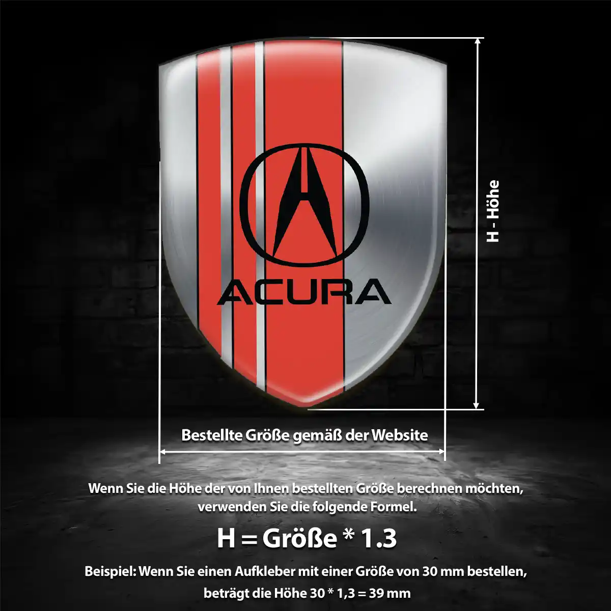 Acura Aufkleber Embleme Silikon Auto Hohe Qualität