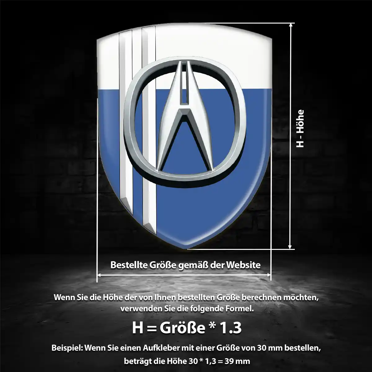 Acura Aufkleber Embleme Silikon Hochwertiges Harz