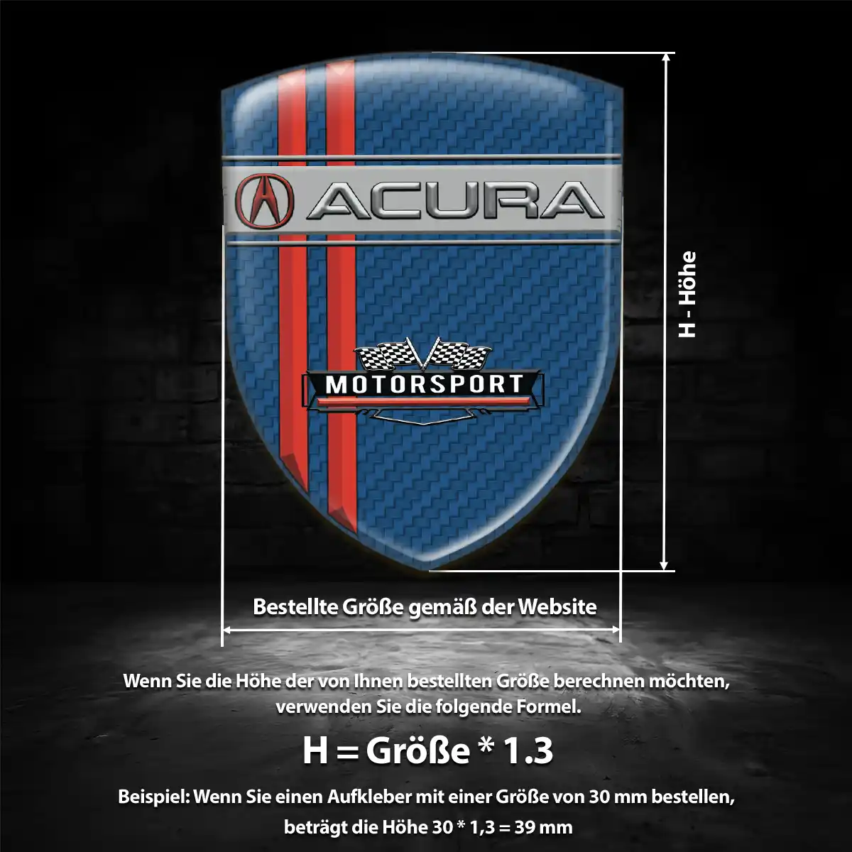 Acura Aufkleber Embleme Silikon Interieurdesign