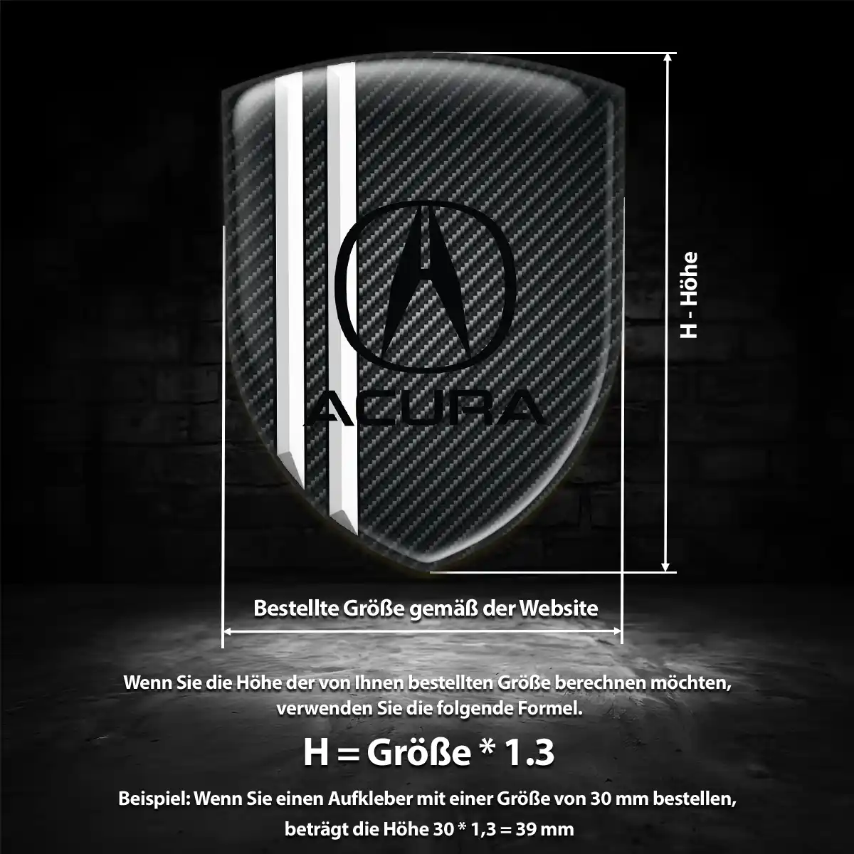 Acura Aufkleber Embleme Silikon Premium-Edition