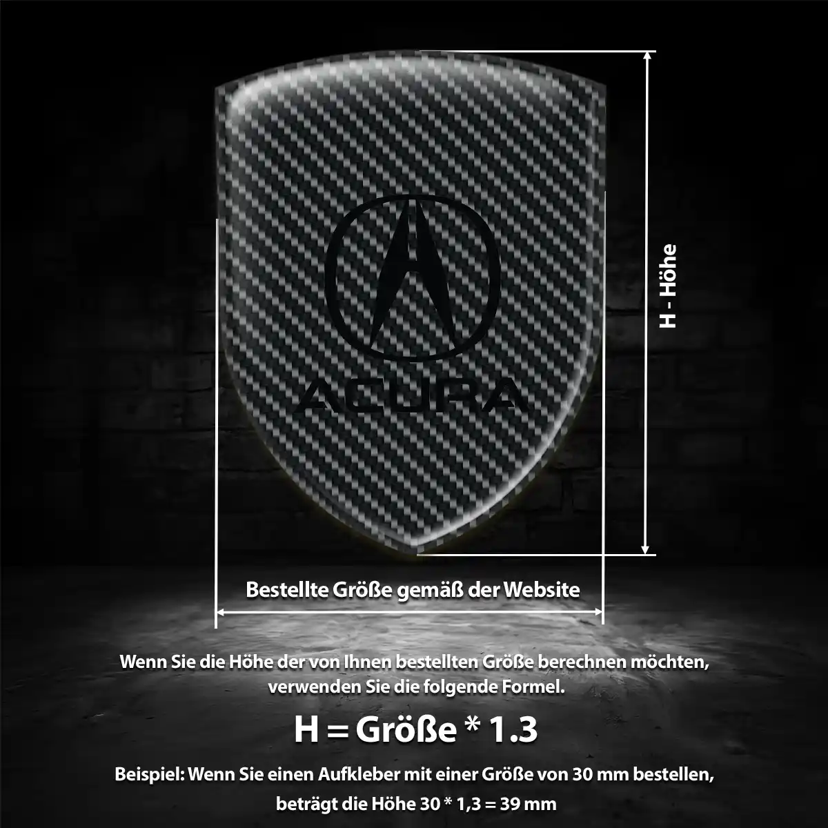 Acura Aufkleber Embleme Silikon Tuningfahrzeug