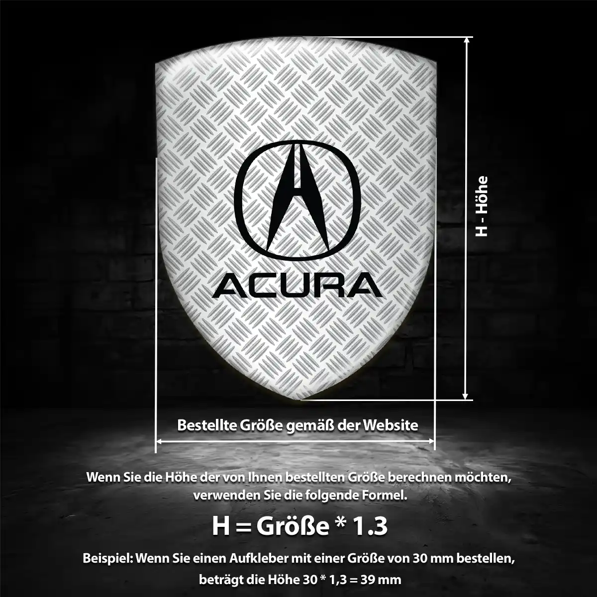 Acura Aufkleber Interieurdesign