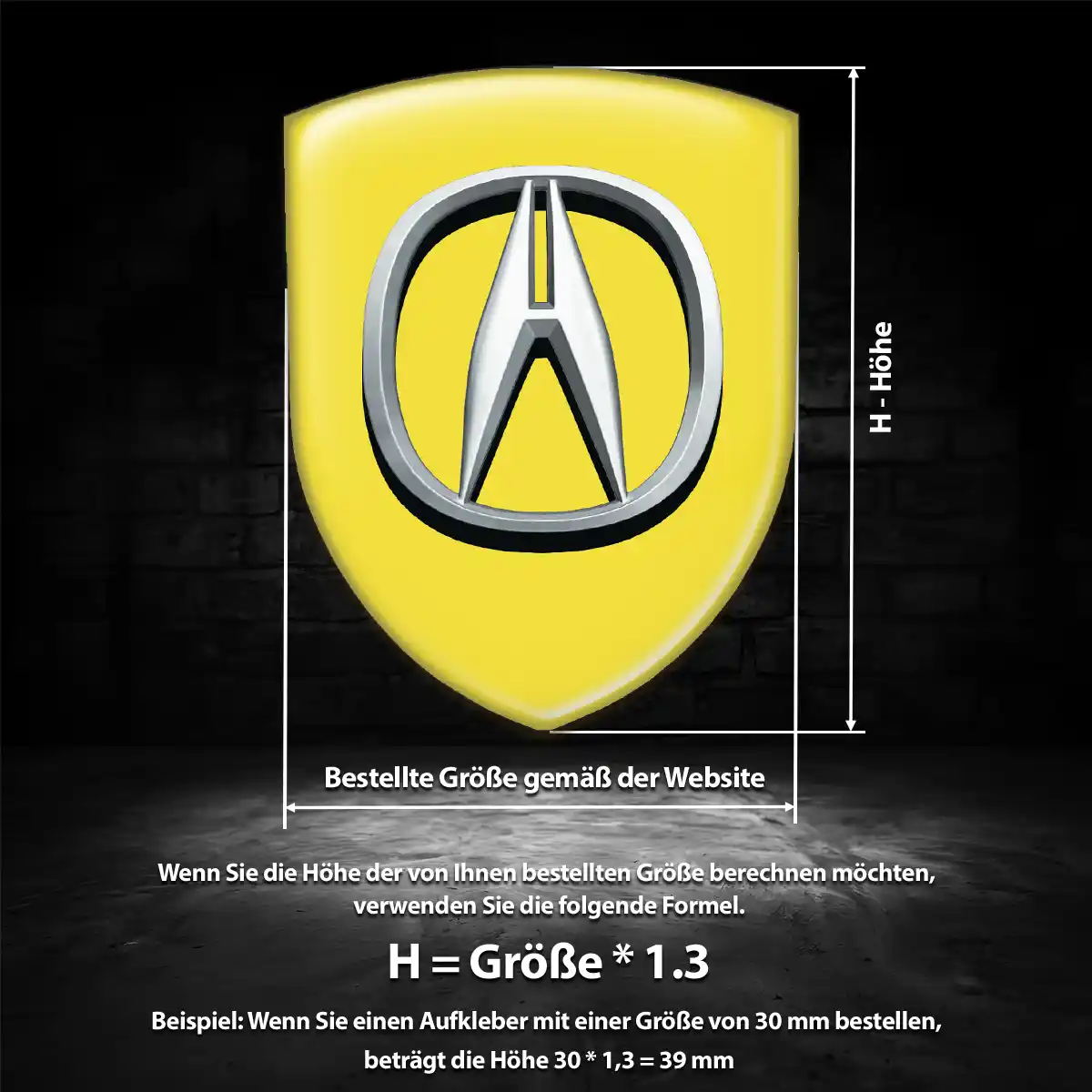Acura Aufkleber Silikon Embleme Hochwertiges Harz