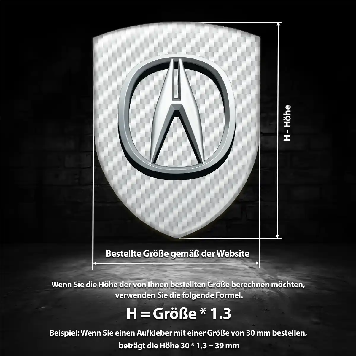 Acura Aufkleber Silikon Embleme Luxus-Edition