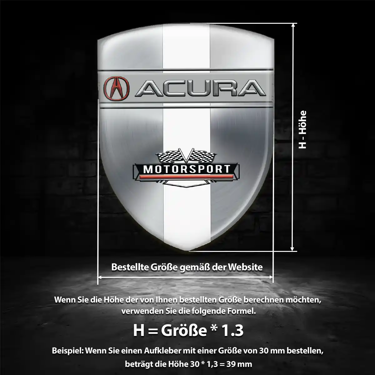 Acura Aufkleber Silikon Embleme Premium-Edition