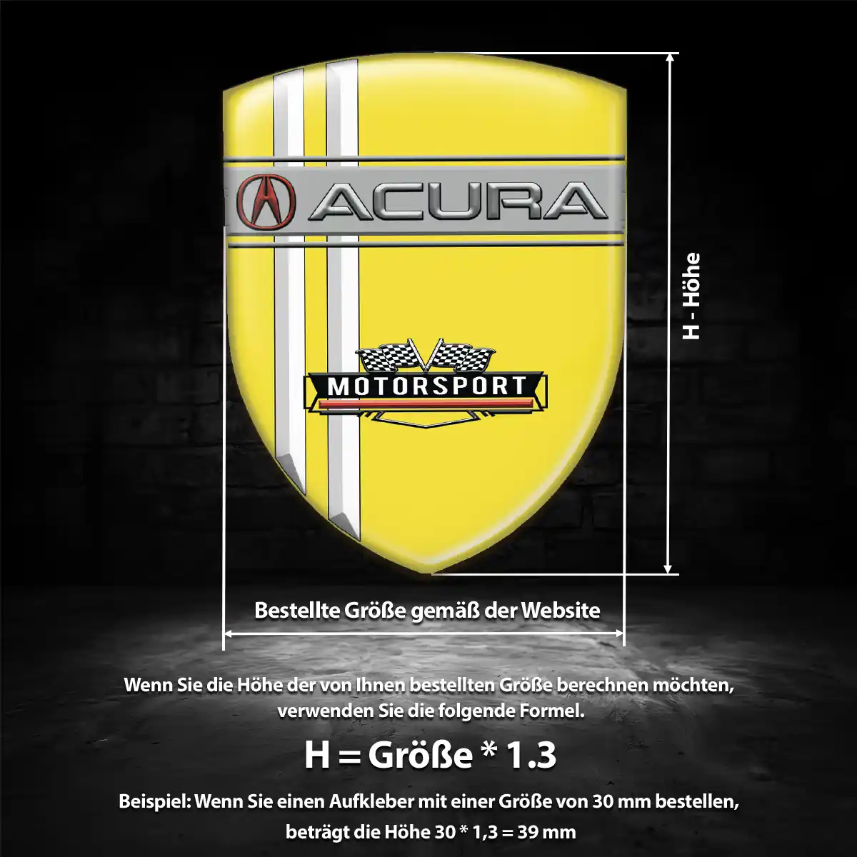 Acura Aufkleber Silikon Embleme Tuningfahrzeug