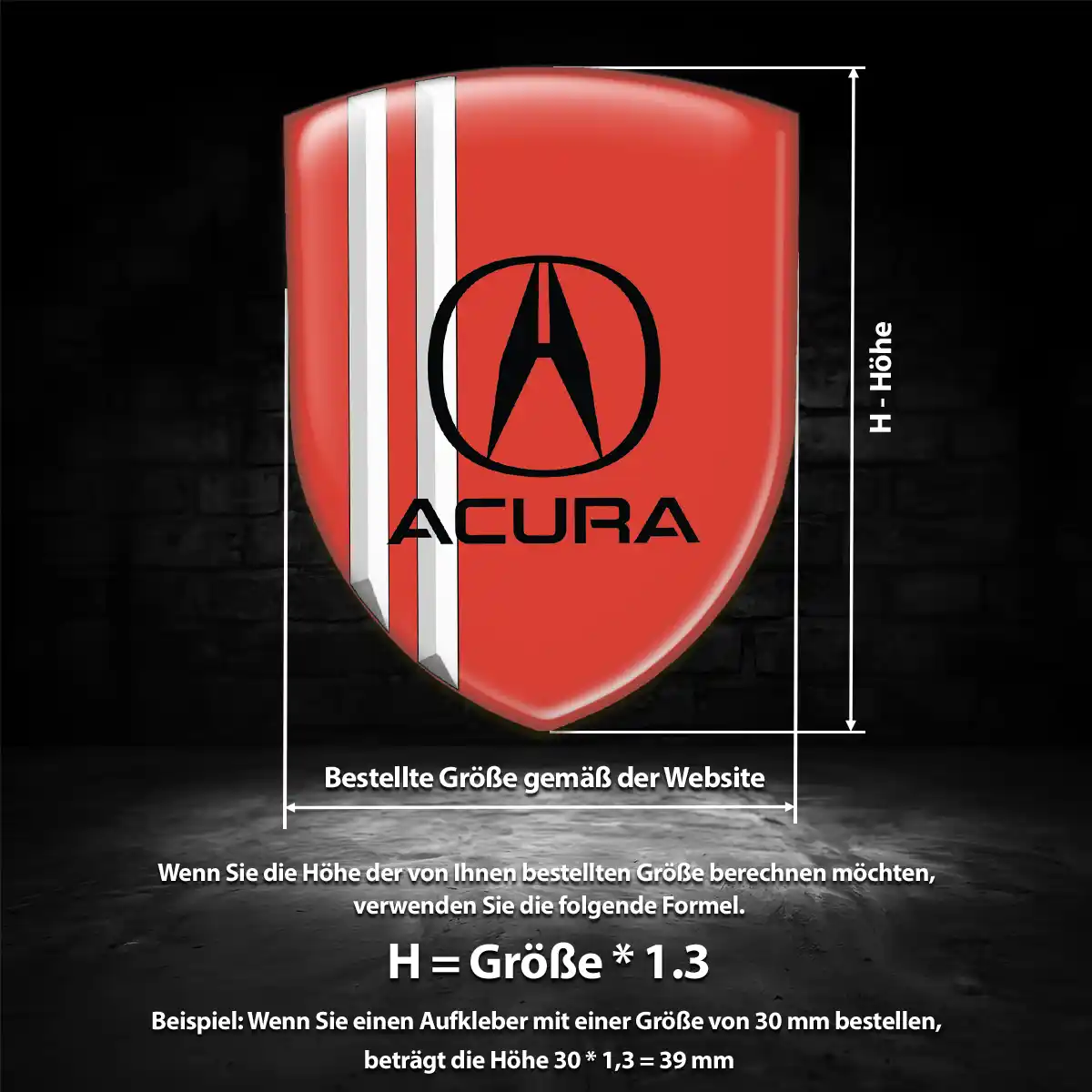 Acura Aufkleber Wappen Auto Exterieurdesign