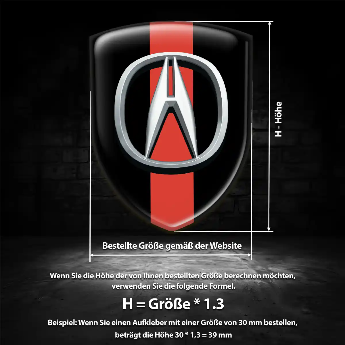 Acura Aufkleber Wappen Auto Premium-Edition
