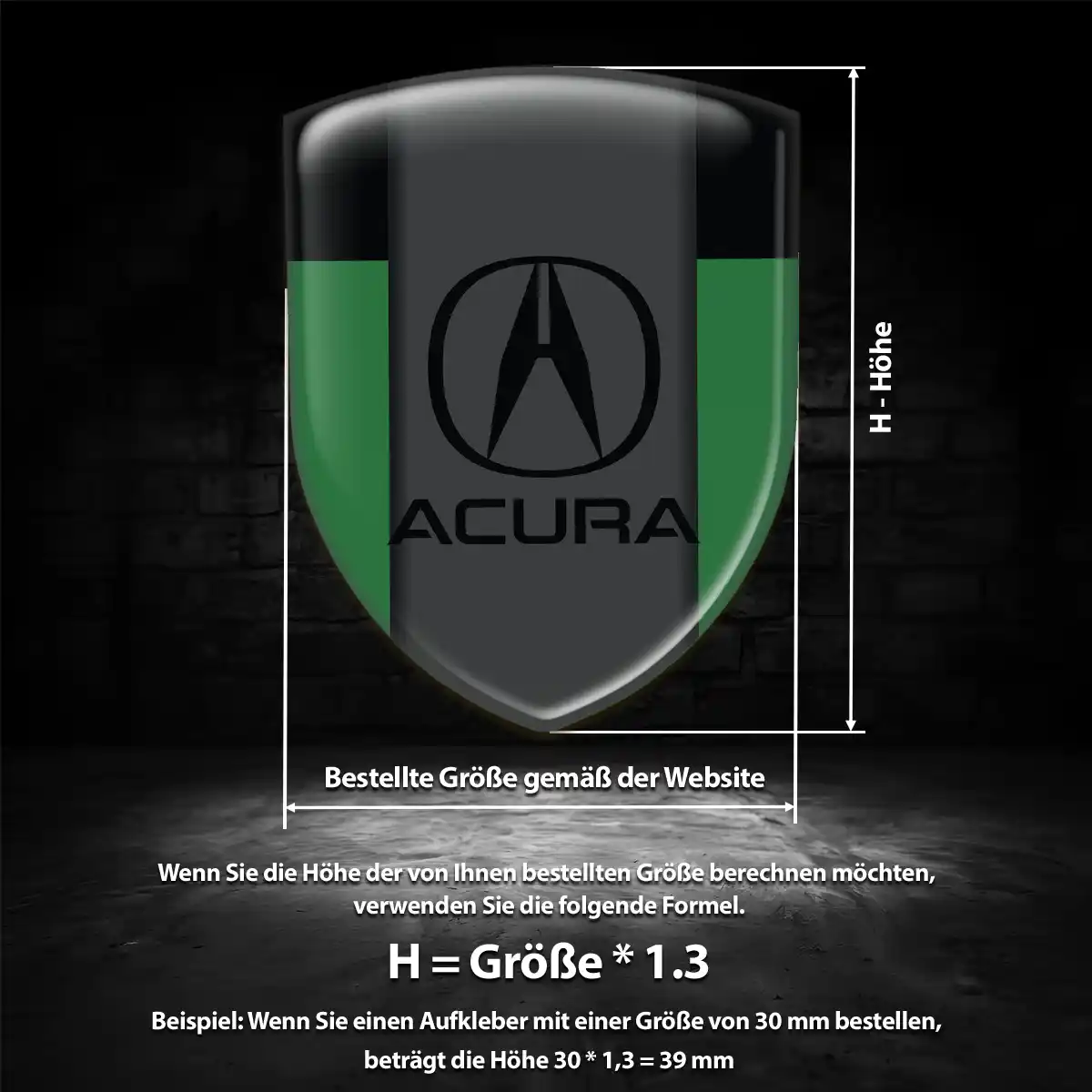 Acura Aufkleber Wappen Emblem Exterieurdesign
