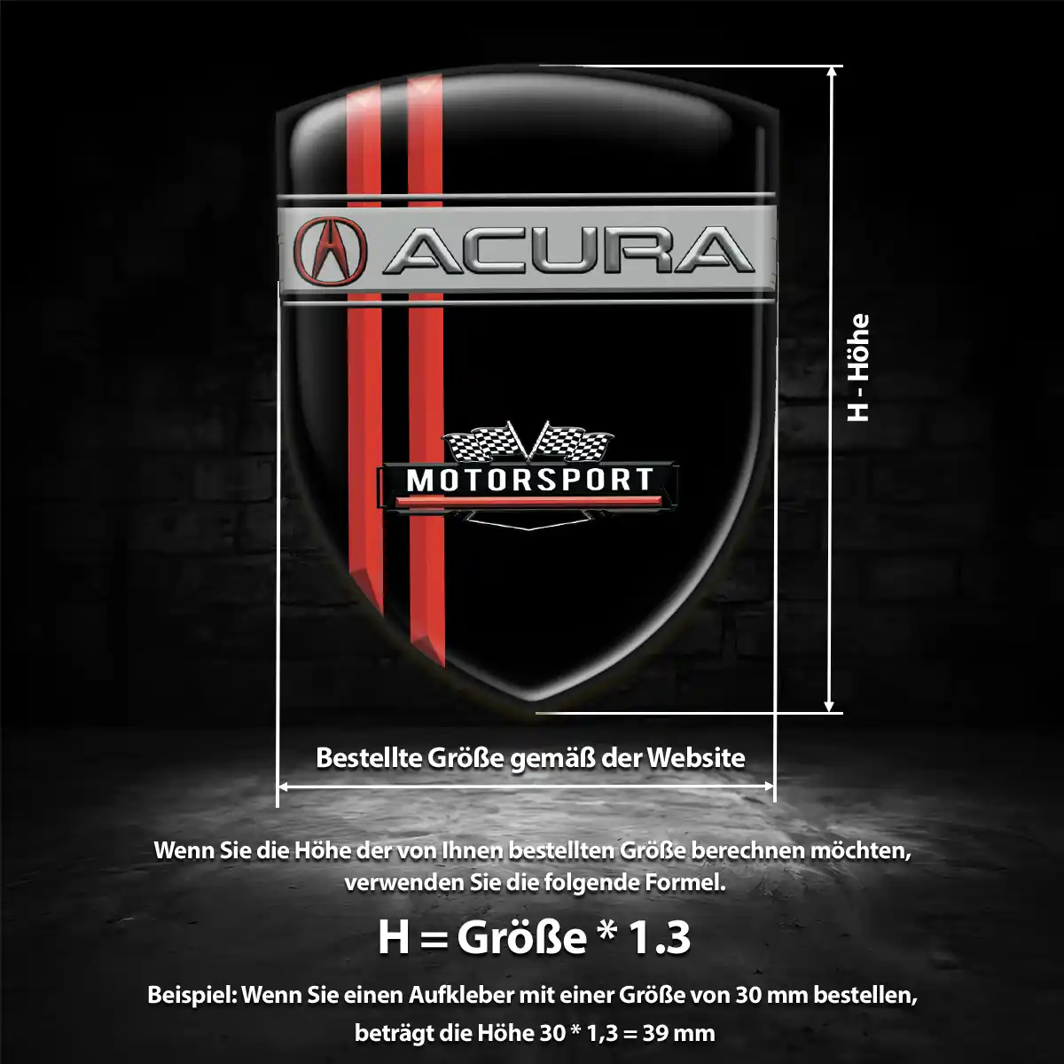Acura Aufkleber Wappen Emblem Hochwertiges Harz
