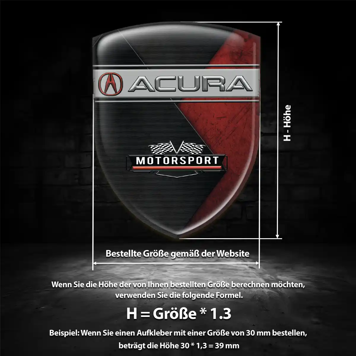 Acura Aufkleber Wappen Emblem Interieurdesign
