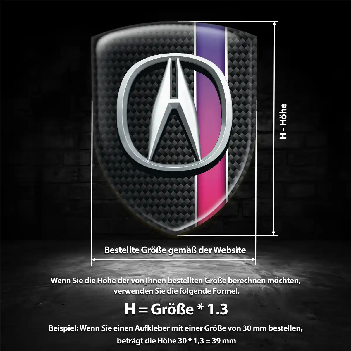 Acura Aufkleber Wappen Emblem Limitierte Auflage