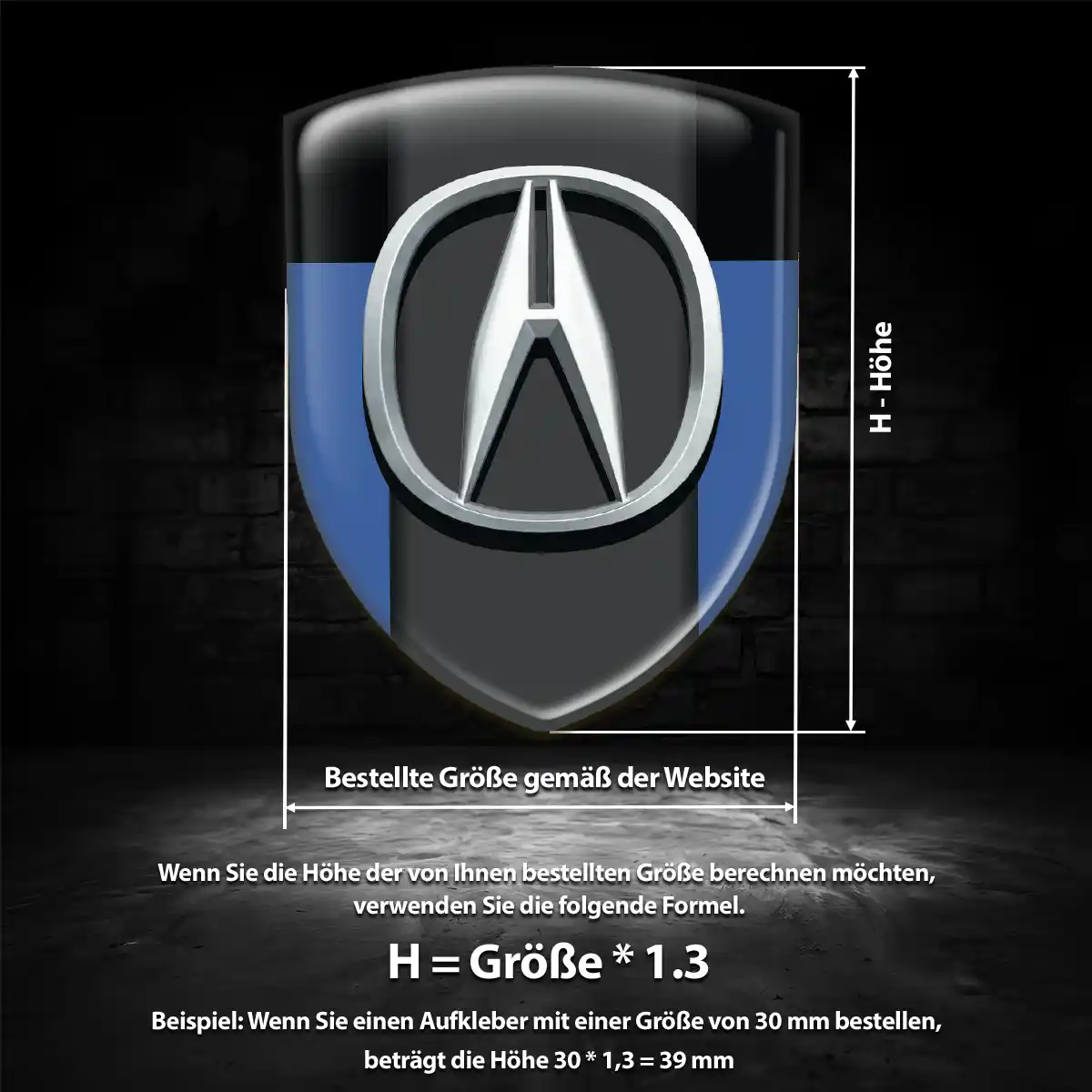 Acura Aufkleber Wappen Emblem Luxus-Edition