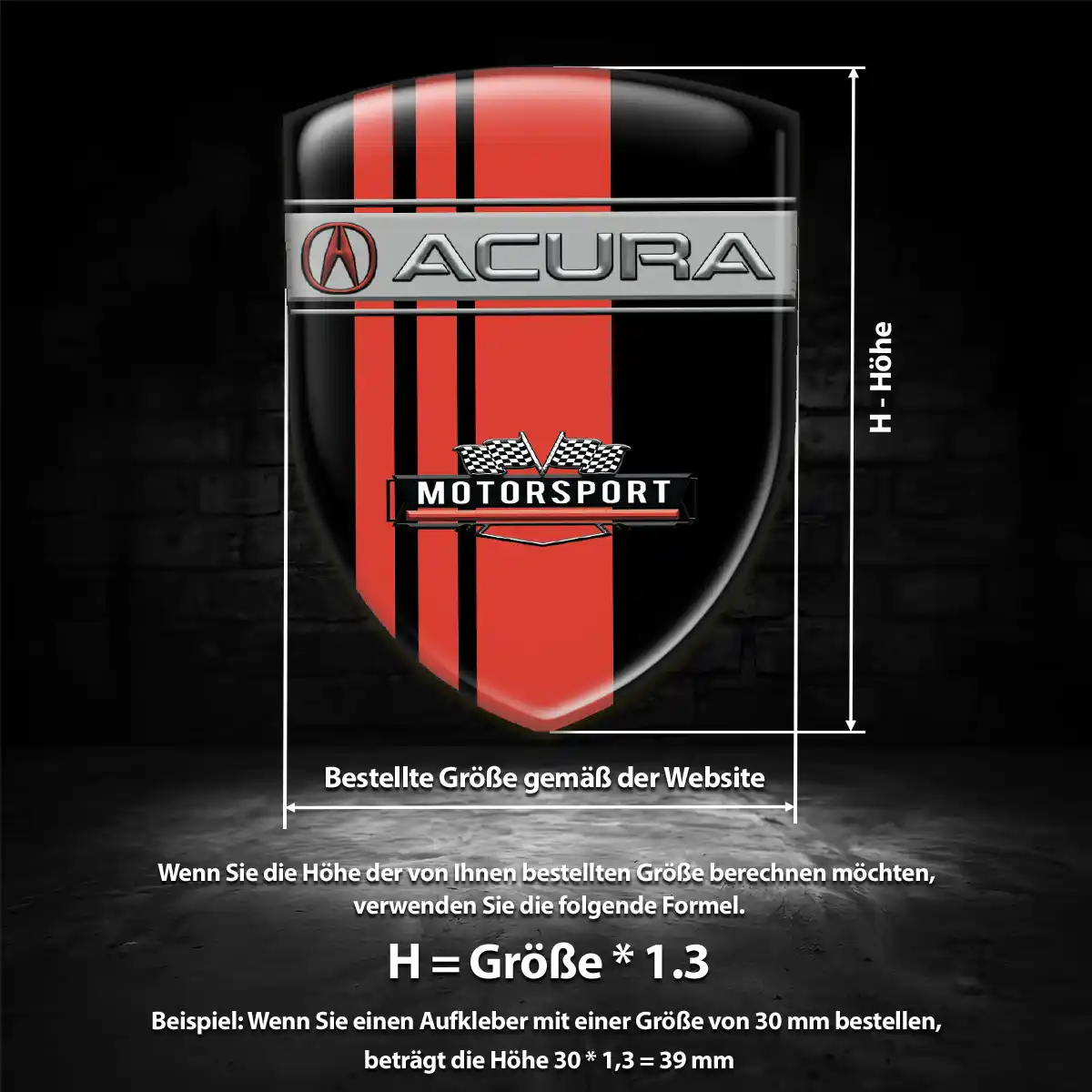 Acura Aufkleber Wappen Exterieurdesign