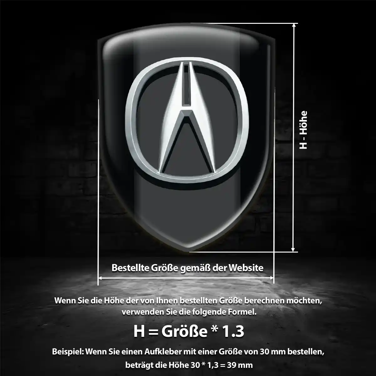 Acura Aufkleber Wappen Interieurdesign