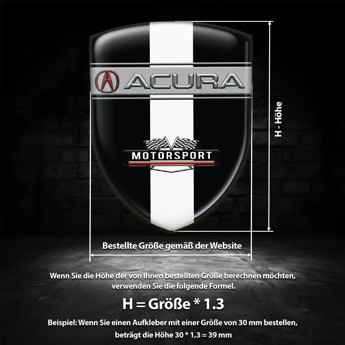 Acura Aufkleber Wappen Luxus-Edition