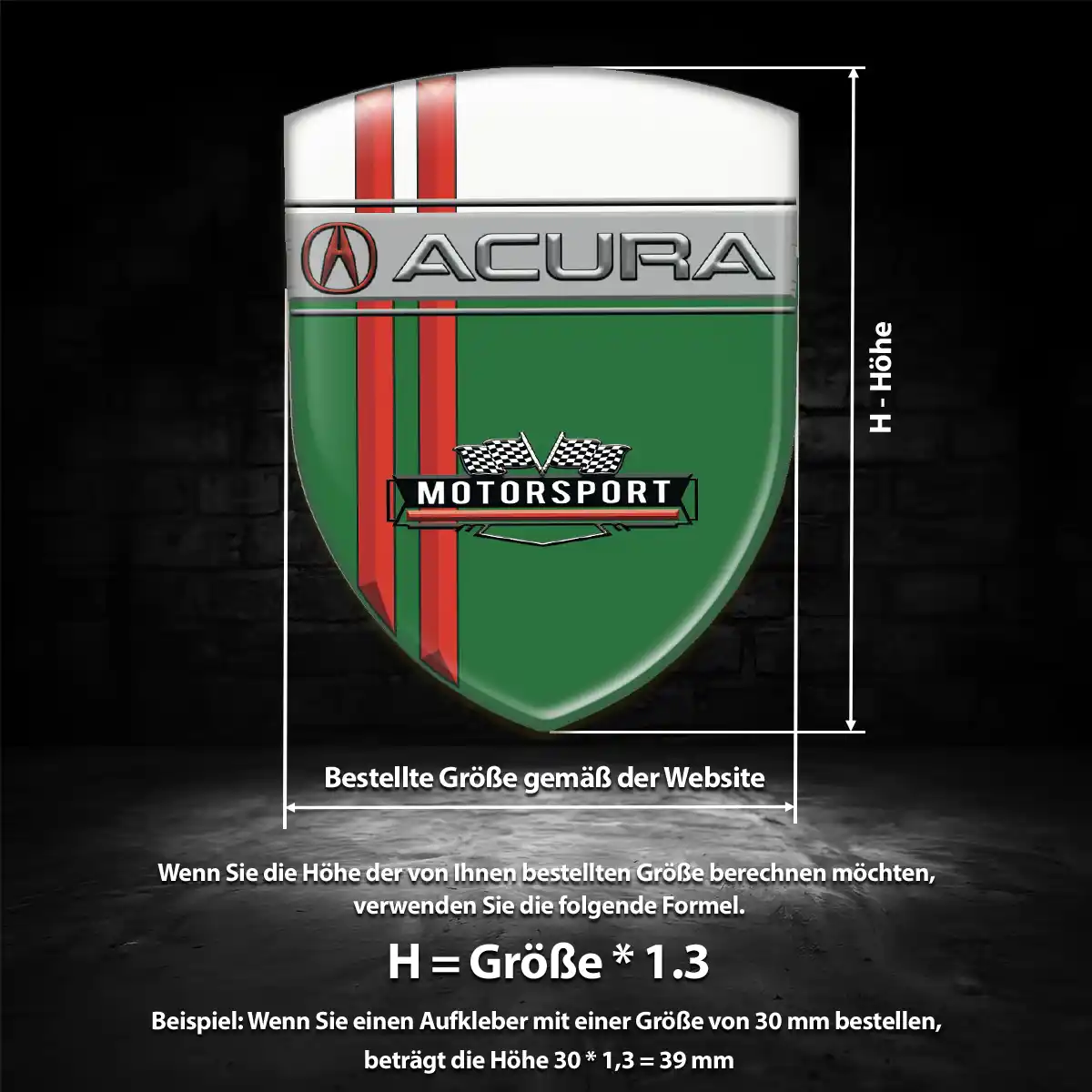 Acura Aufkleber Wappen Premium-Edition