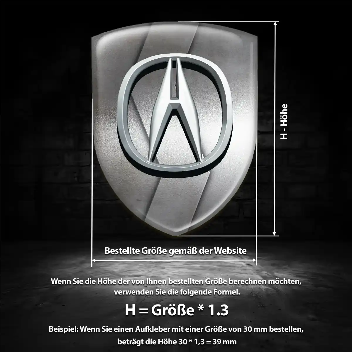 Acura Aufkleber Wappen Premiumqualität