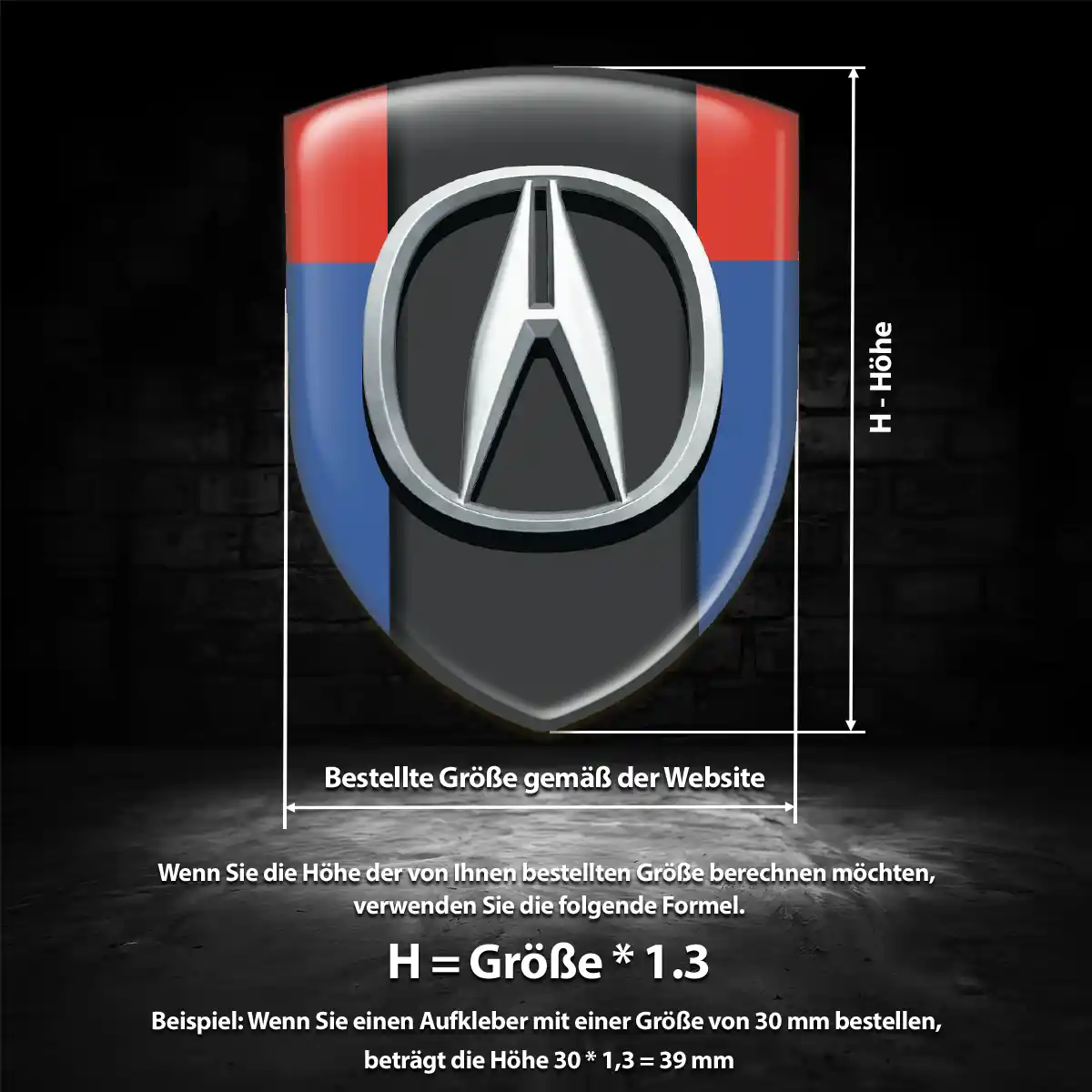 Acura Aufkleber Wappen Stilvolles Design