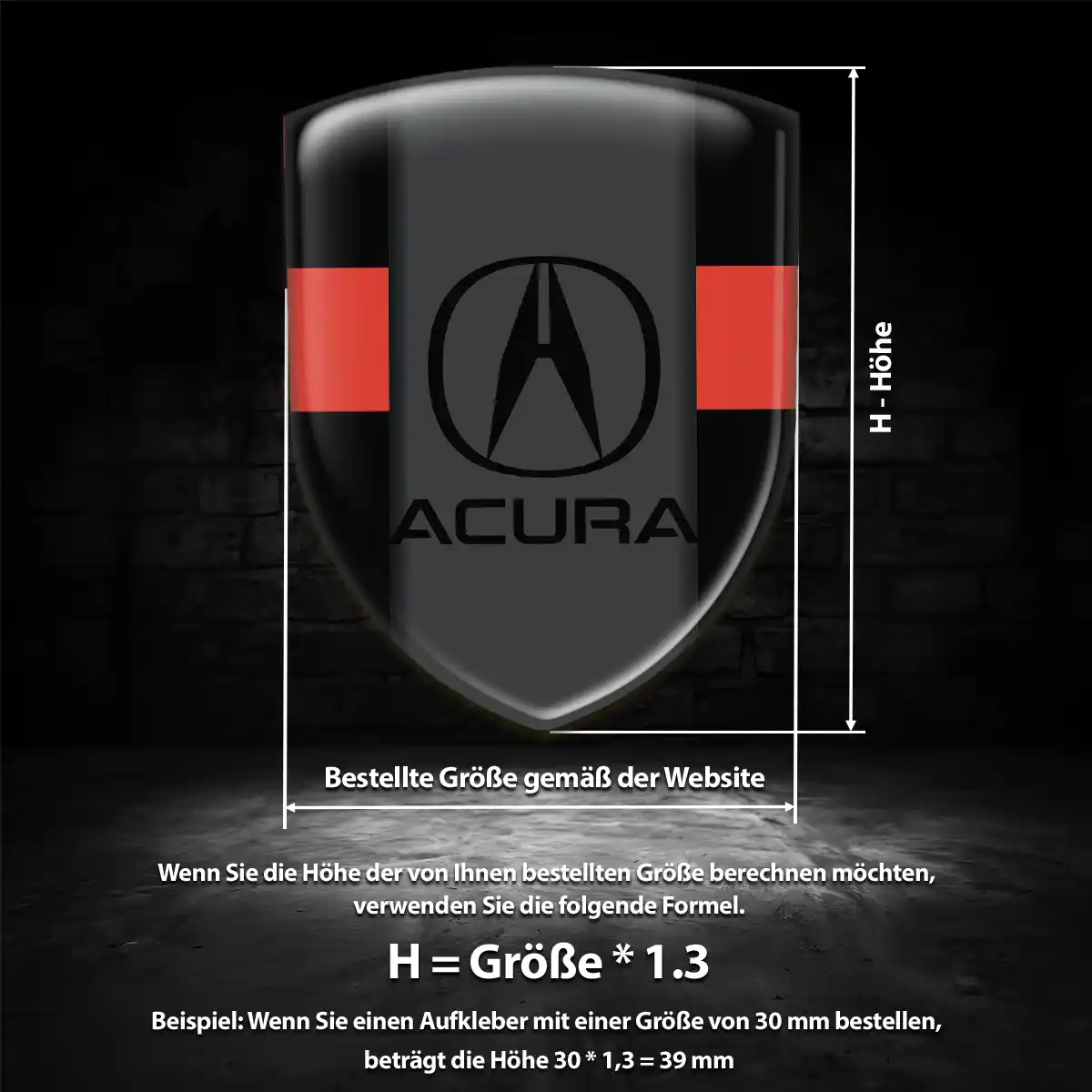 Acura Emblem Aufkleber Hochwertiges Harz