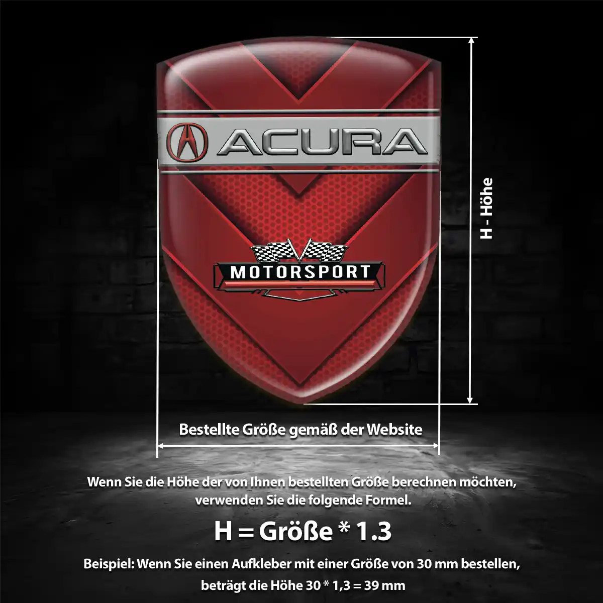 Acura Emblem Aufkleber Interieurdesign