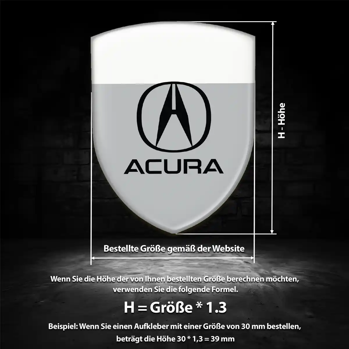 Acura Emblem Aufkleber Tuningfahrzeug