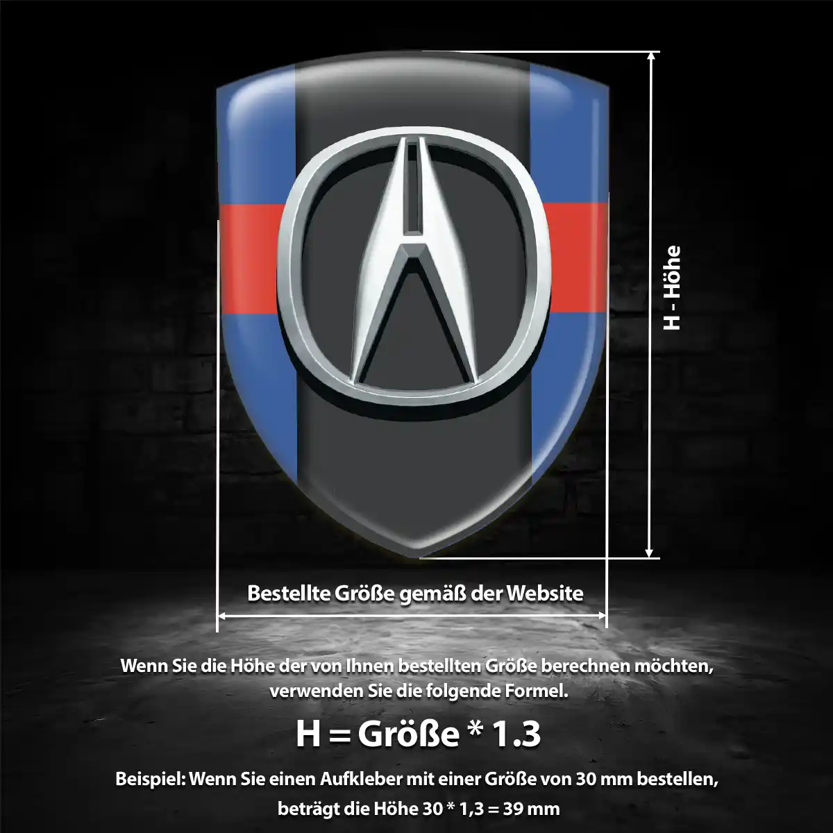 Acura Emblem Aufkleber Wappen Auto Premium-Edition