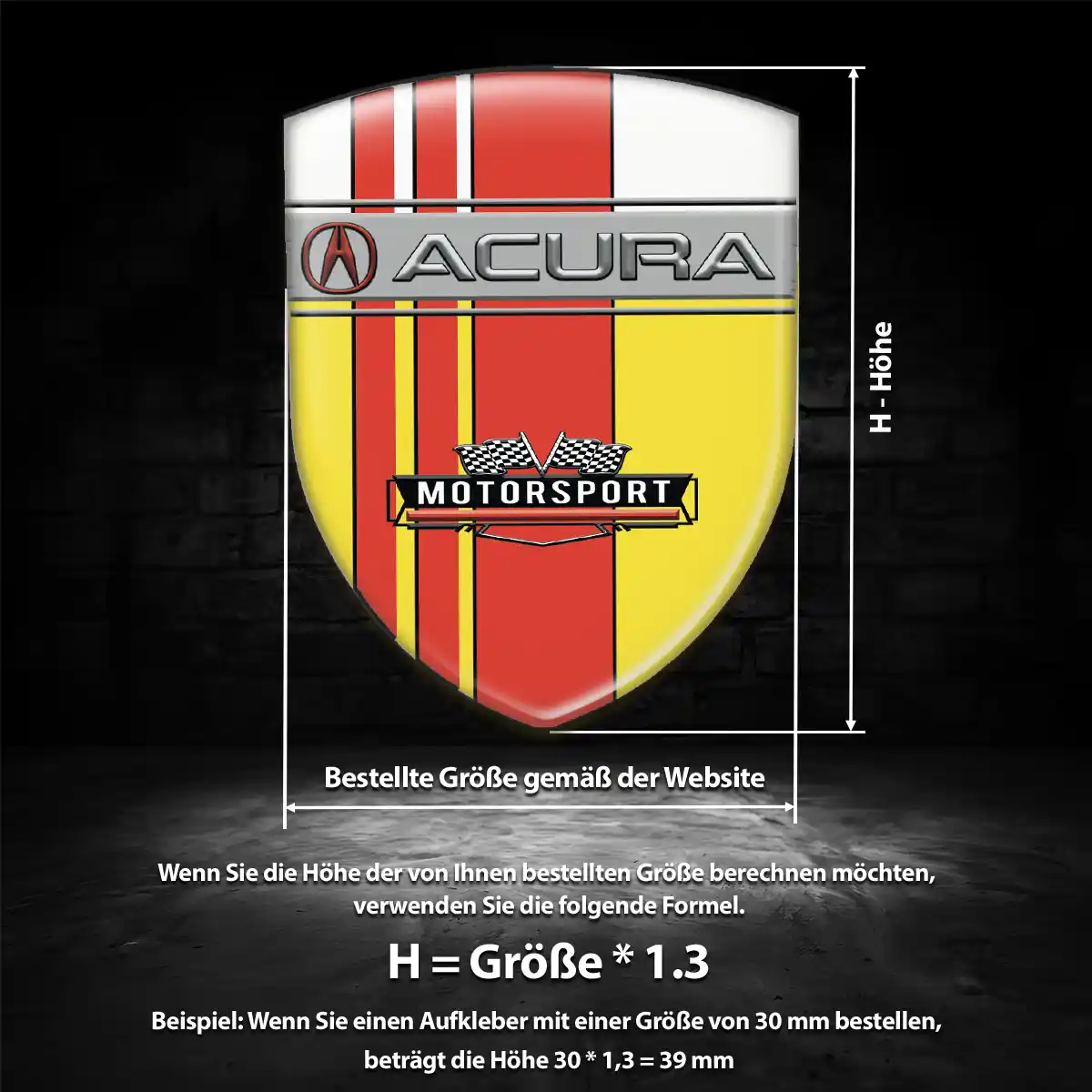 Acura Emblem Aufkleber Wappen Hohe Qualität