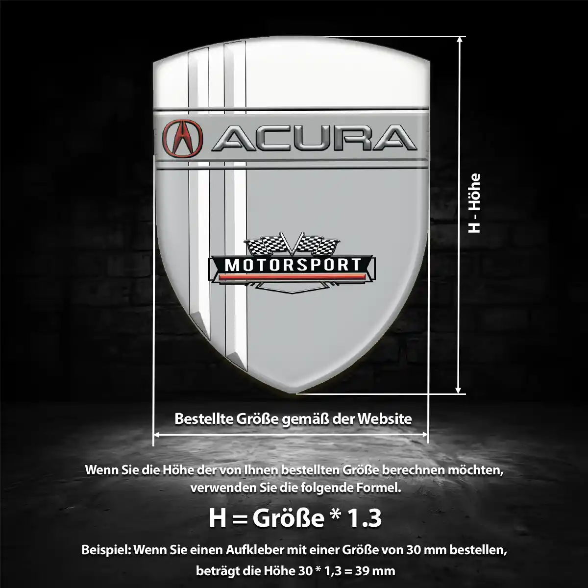 Acura Emblem Aufkleber Wappen Interieurdesign