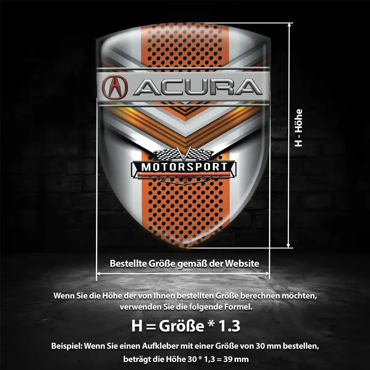 Acura Emblem Aufkleber Wappen Luxus-Edition