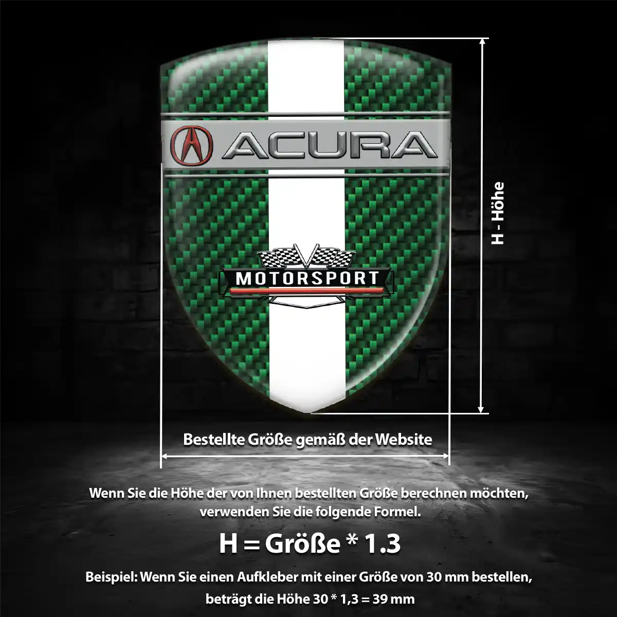 Acura Emblem Aufkleber Wappen Premium-Edition