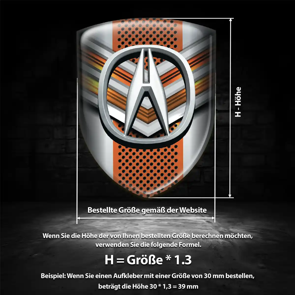 Acura Emblem Aufkleber Wappen Tuningfahrzeug