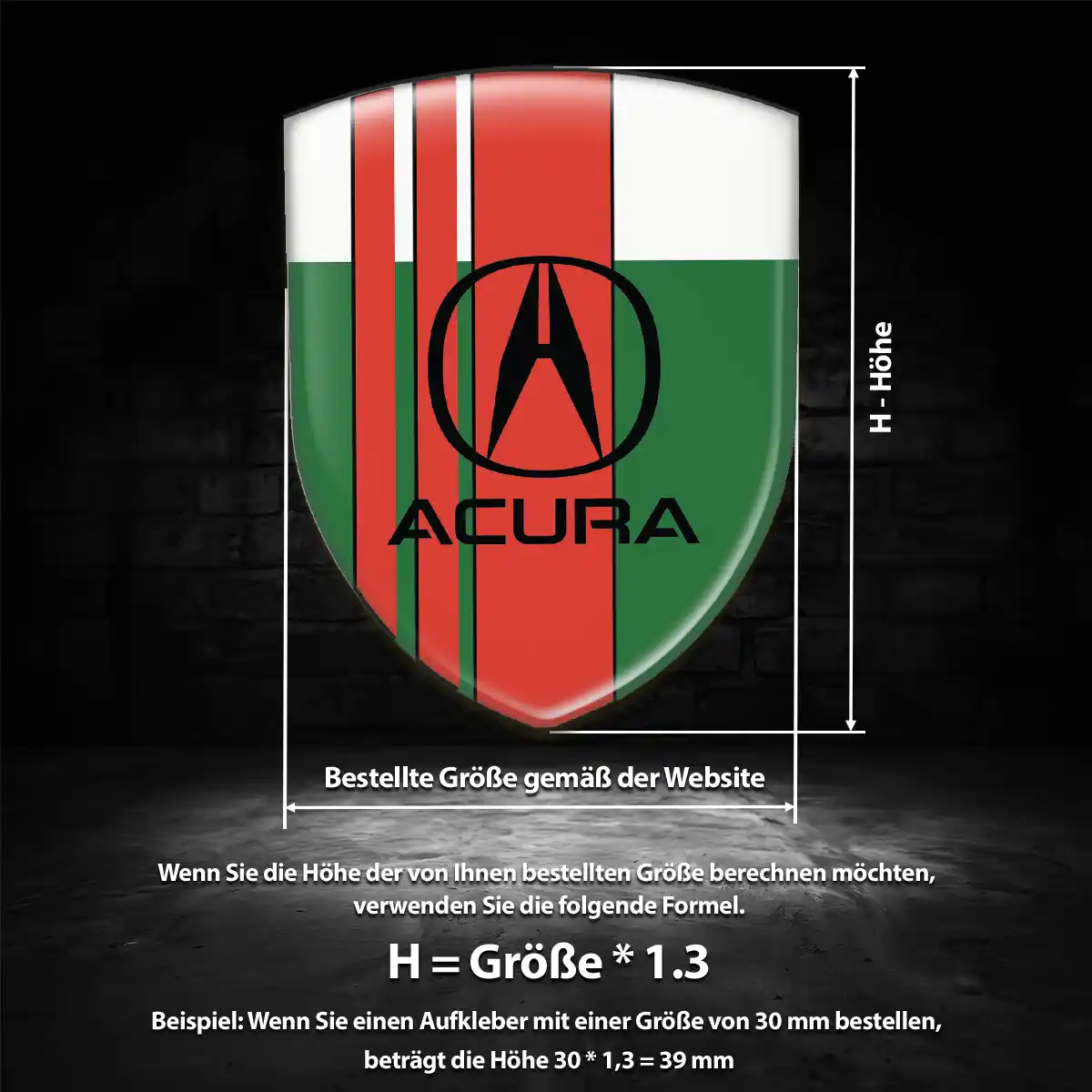 Acura Emblem Wappen Aufkleber Auto Hochwertiges Harz